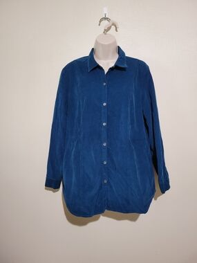 J. Jill Teal-Blue Button-Front Shirt